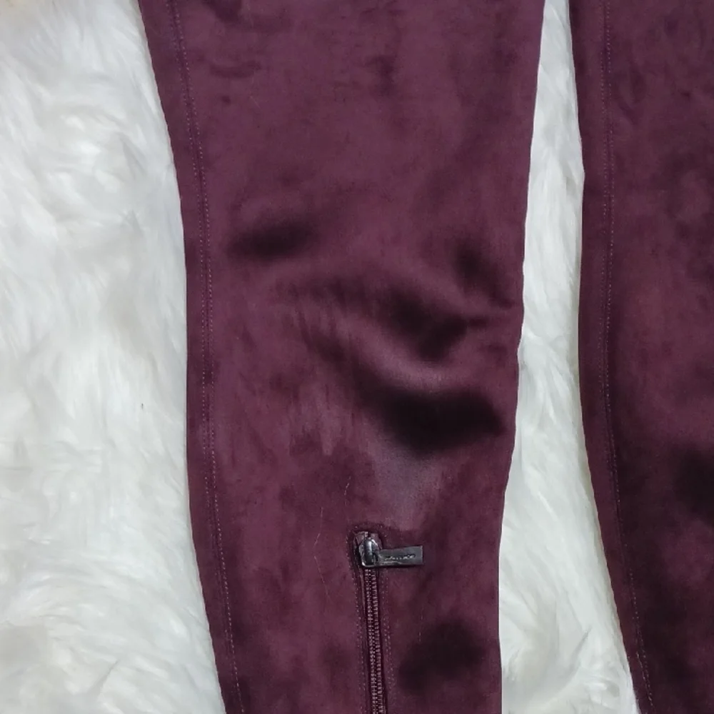 NWT Michael Kors Purple Over Knee High Heel Boots, Suede, Metalic Heels